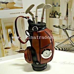 Golf Penholder with clock from China